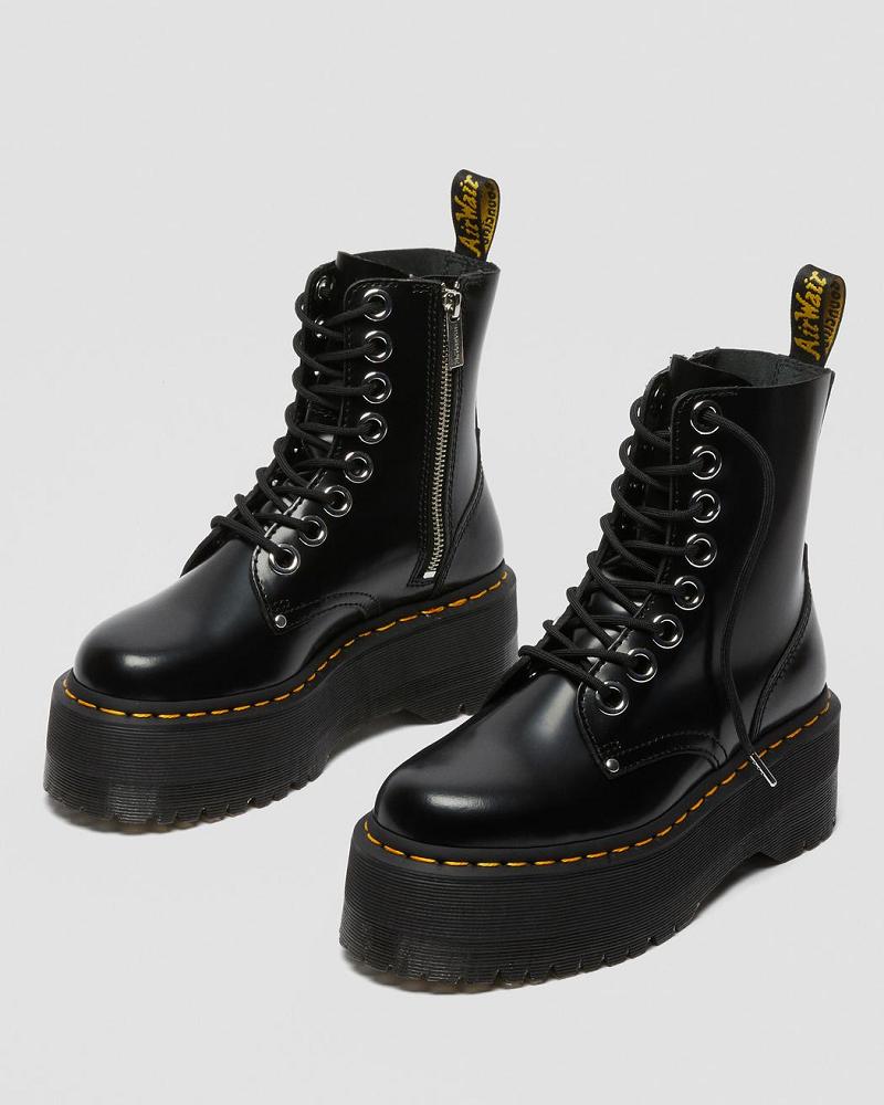 Botas Plataforma Dr Martens Jadon Max Mujer Negros | MX 541KOR